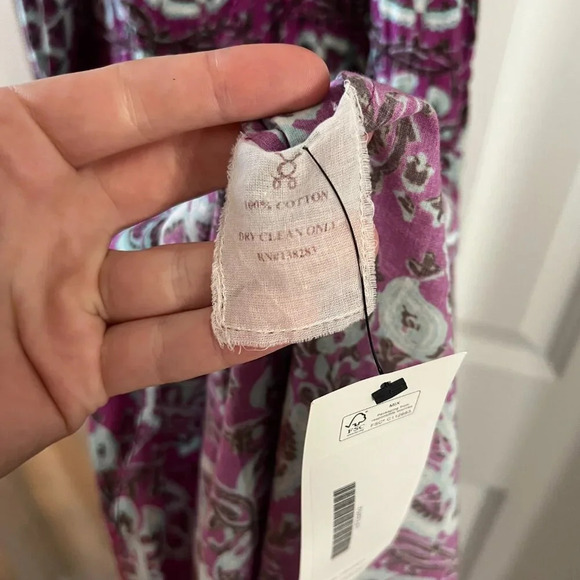 1026 Figue Printed Midi Dress Size Medium Color Purple - Picture 7 of 8